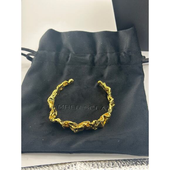 Amber Sceats Emery Cuff Gold Plate Cuff Bracelet Retails $165 NWT - Picture 4 of 5